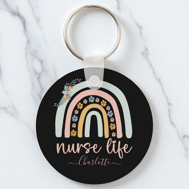 Personalised Cute Nurse Life With Name For Nurse Key Ring (Creator Uploaded)