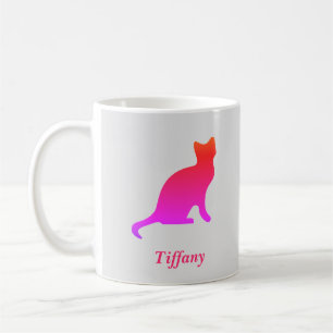 Personalised cute ombre cat  coffee mug