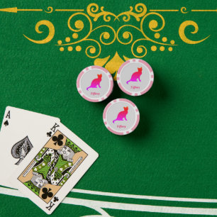 Personalised cute ombre cat poker chips
