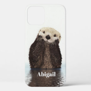 Personalised Cute Otter Drawing iPhone 12 Case