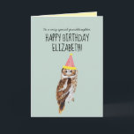 Personalised Cute Owl Granddaughter Birthday Card<br><div class="desc">Cute owl illustration birthday card. Customisable!</div>