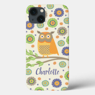 Personalised Cute Owl Pattern iPhone 13 Case