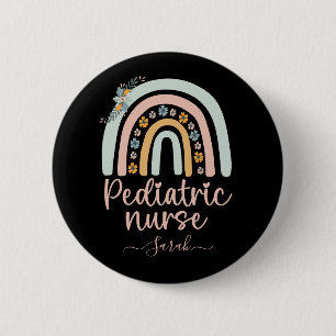 Personalised Cute Paediatrics Nurse With Name 6 Cm Round Badge
