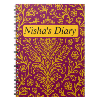 Personalised Cute Paisley Floral Print Notebook