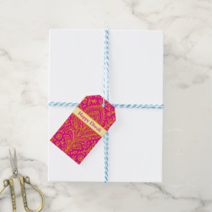 Personalised Cute Paisley Floral Print Notebook Gift Tags