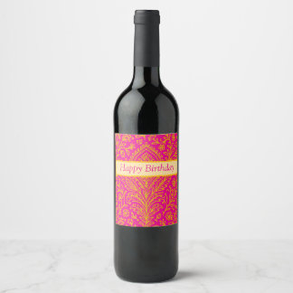 Personalised Cute Paisley Floral Print Notebook Wine Label