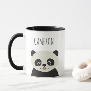Personalised Cute panda cartoon black and white Mug