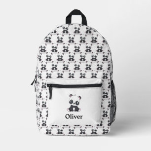 Personalised Cute Panda Pattern Printed Backpack