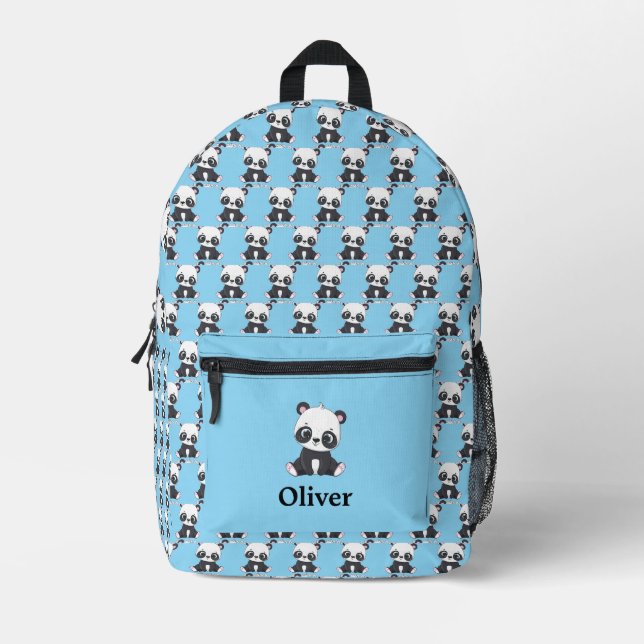 Personalised Cute Panda Pattern Printed Backpack (Front)