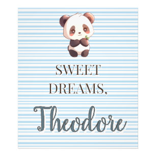 Personalised Cute Panda Sweet Dreams Photo Print