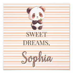 Personalised Cute Panda Sweet Dreams Photo Print