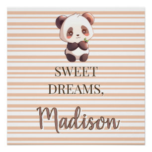 Personalised Cute Panda Sweet Dreams Poster