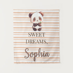 Personalised Cute Panda Sweet Dreams Tapestry
