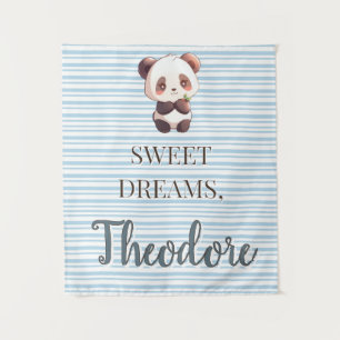 Personalised Cute Panda Sweet Dreams Tapestry
