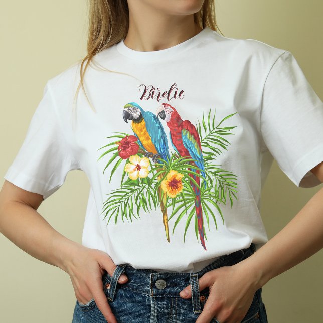 Personalised cute parrots on branch T-Shirt (Creator Uploaded)