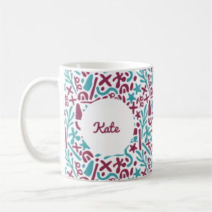 Personalised cute pastel abstract coffee mug