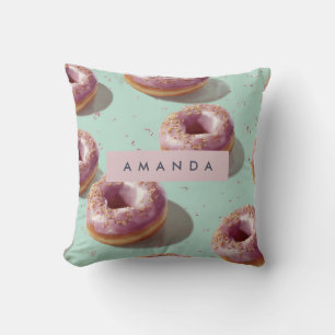 Personalised Cute Pastel Doughnuts & Sprinkles  Cushion