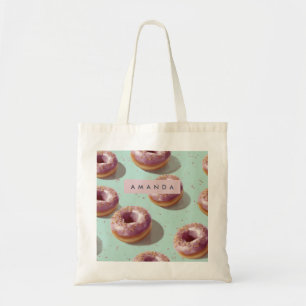 Personalised Cute Pastel Doughnuts & Sprinkles  Tote Bag