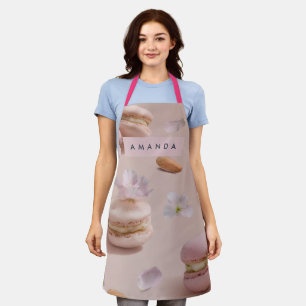 Personalised Cute Pastel Macaron Almond Flower Apron