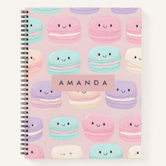 Personalised Cute Pastel Macaron Smile Notebook