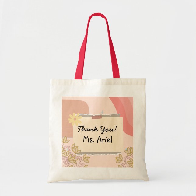 Personalised Cute Pastel Tote Bag (Front)
