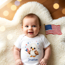 Personalised Cute Patriot Baby Eagle