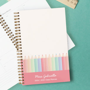 Personalised Cute Pencils Teacher Planner