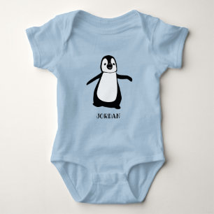Personalised CUTE penguin illustration baby Bodysuit