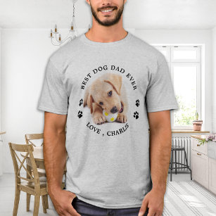 Personalised Cute Pet Photo Best Dog Dad Ever T-Shirt
