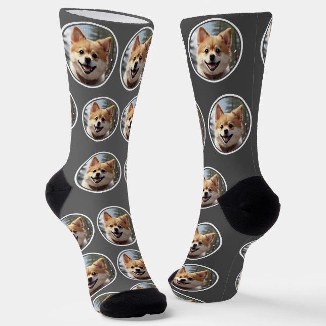 Personalised Cute Pet Photo Socks (Angled)