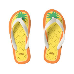 Personalised Cute Pineapple Funny Tropical Fruit Kid's Thongs