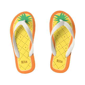 Personalised Cute Pineapple Funny Tropical Fruit Kid's Thongs