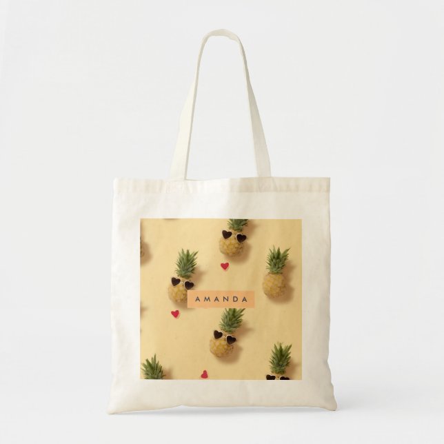 Personalised Cute Pineapple Pattern Tote Bag (Front)