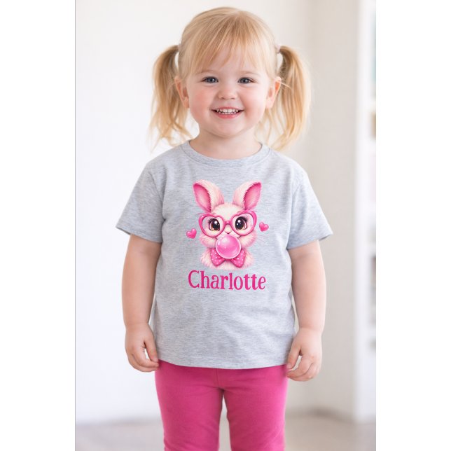 Personalised Cute Pink Bunny Toddler Girl T-Shirt  (Creator Uploaded)