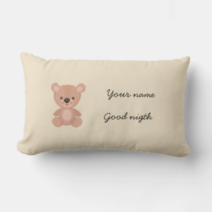 Personalised cute pink doll kids lumbar cushion