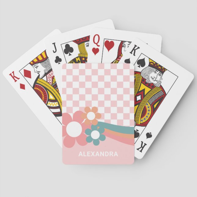 Personalised Cute Pink Playing Cards (Back)