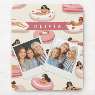 Personalised Cute Pink Pool Float Summer Aesthetic Mouse Pad