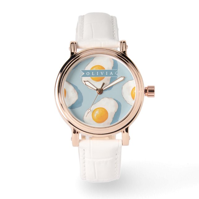 Personalised Cute Pink Pool Float Summer Aesthetic Watch (Front)