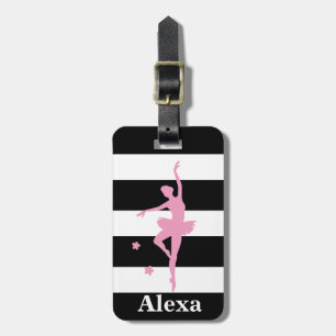 Personalised Cute pretty ballerina stripes Luggage Tag