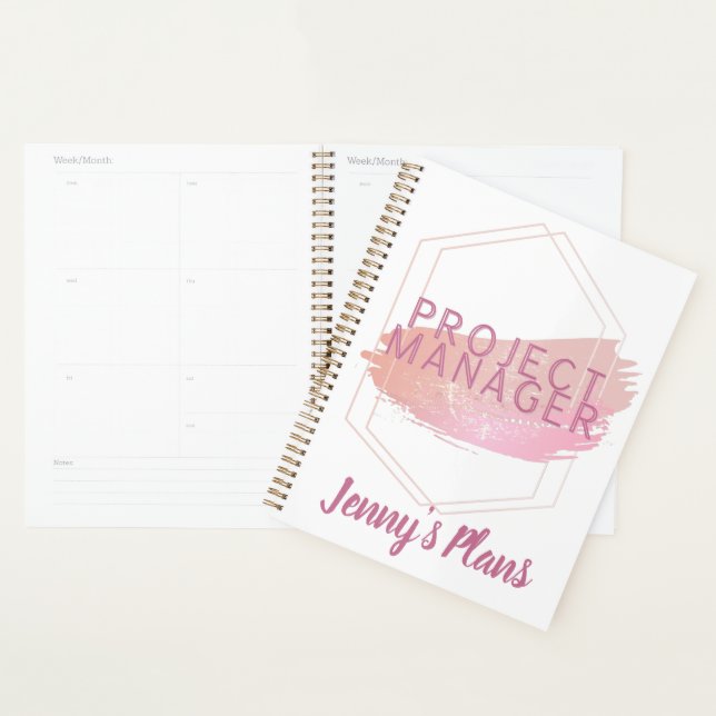 Personalised cute Project Manager geometric plan Planner (Display)