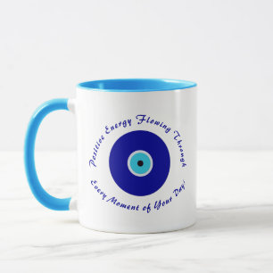 Personalised, Cute Protective Energy Blue Evil Eye Mug