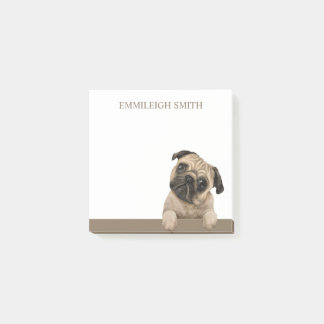 Personalised Cute Pug Puppy Dog Name Post-it Notes
