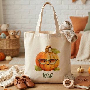 Personalised Cute Pumpkin Fall Tote Bag