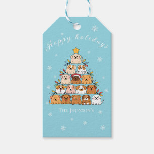 Personalised cute puppies Christmas tree dog lover Gift Tags