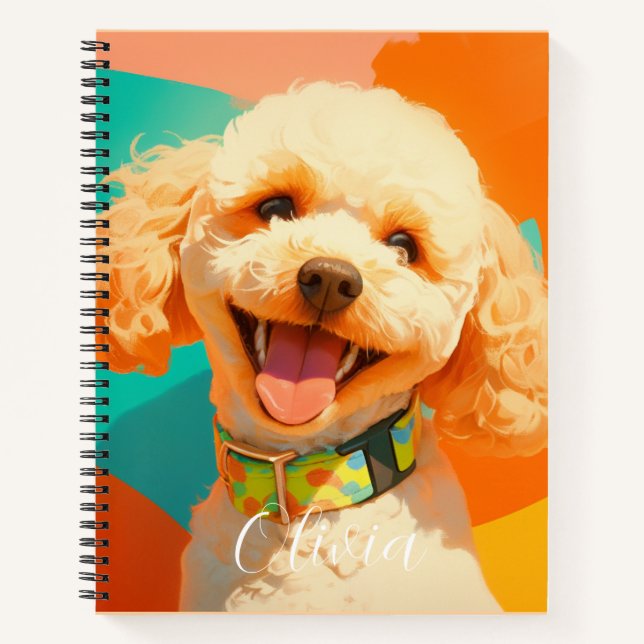 Personalised cute puppy adorable pet notebook (Front)