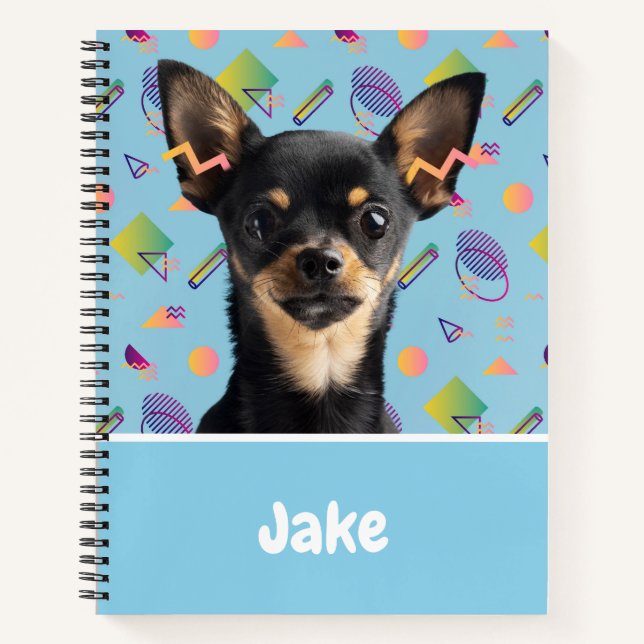 Personalised Cute Puppy Dog Pattern Notebook  (Front)