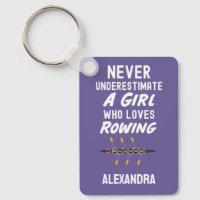 Personalised Cute Purple Rowing Girl Rower Kids