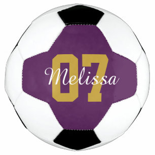 Personalised Cute Purple Soccer Ball