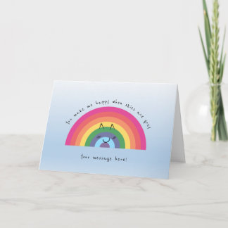 Personalised cute rainbow card