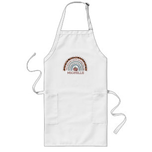 Personalised Cute Rainbow Teacher Custom Name Long Apron